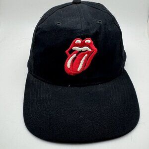 Rolling Stones Tongue Logo Baseball Cap Hat Black Snapback Adjustable ASIC